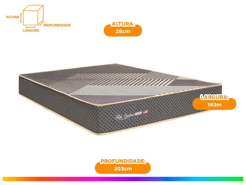 Colchão King Gazin de Espuma D33 28x193x203cm High Comfort